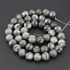 SB6459 Wholesale natural gemstone beads  Grey Map Stone Jasper Beads