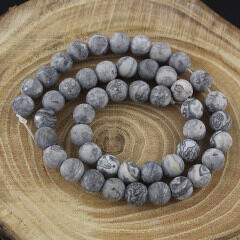 SB6522 4mm 6mm 8mm 10mm 12mm Wholesale natural matte grey map stone beads for DIY jewelry making