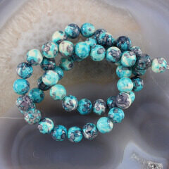 RF0224 Multicolour Polished Round rainflower gemstone beads; stone beads