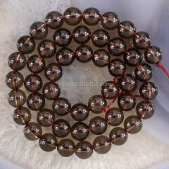 CR5056 Natural smoky quartz beads,round smokey quartz beads