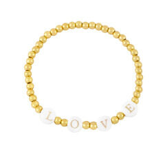 BE2021 2021 design tiny 18k gold accent ball bead shell pearl beaded shell heart crescent cross smiley disc beads bracelet