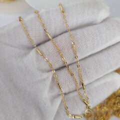BCL1205 Hot Sale Silver Gold Plated Rectangle Oval Linear Link Paper Clip Chains for Jewelry Necklace Making