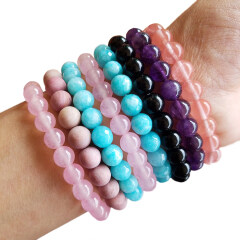 BN5346 8mm Natural stone beads elastic women bracelet,gemstone beads stretch bracelet, stone elastic bracelet