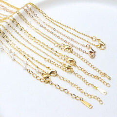 brass necklace chain for jewelry making 18k pvd gold plated bead chain necklace