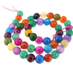 AB0161 multicolor rainbow faceted agate beads for jewelry making DIY