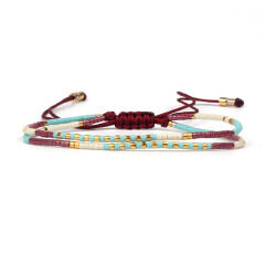 BG1016 Dainty Miyuki Seed Beads Boho Handmade Tiny Beads Adjustable Bracelet