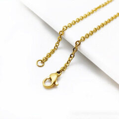 BCL1163 do not fade stainless steel necklace chain ,1.0mm 1.5mm 2mm flat link gold chain, yellow gold plated dainty chains