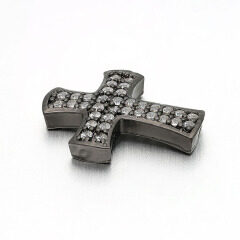 CZ6511 18k gold plated CZ micro pave cross spacer beads,cubic zirconia pave cross spacers beads