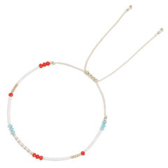 BG1109 dainty simple minimalist Petite mini tiny seed beaded string Layering bracelet for girls