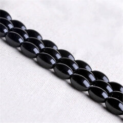 AB0148 6*4mm 6x9mm 8x12mm 10*12mm Rice Shape Black Agate Onyx Beads