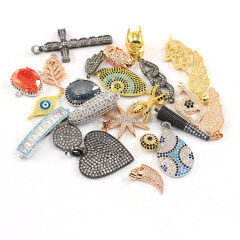 CZ6914 Wholesale CZ Micro Pave Bracelet Charm,Cubic Zirconia Connectors Pendants For Jewelry Making,Diamond Charms