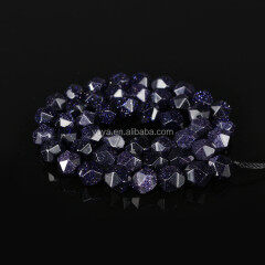 GS4017 Faceted Shiny Blue Goldstone Nugget Beads,Blue Gemstone Nugget Beads