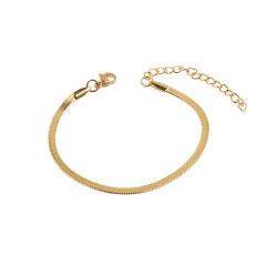 BS4025 Popular Delicate High Quality Gold Plated Stainless Steel Herringbone Flat Snake Chain Bracelets for Women