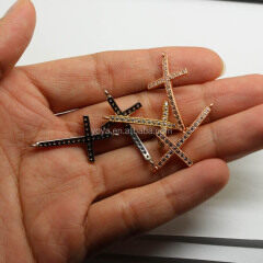 CZ6477 Wholesale cz micro pave cross bracelet charm connectors
