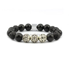 BRP1611-3 natural gemstone lave stone bead bracelet, fashion agate bracelet
