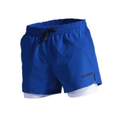New men fast dry double-layer Fitness Track and field training shorts