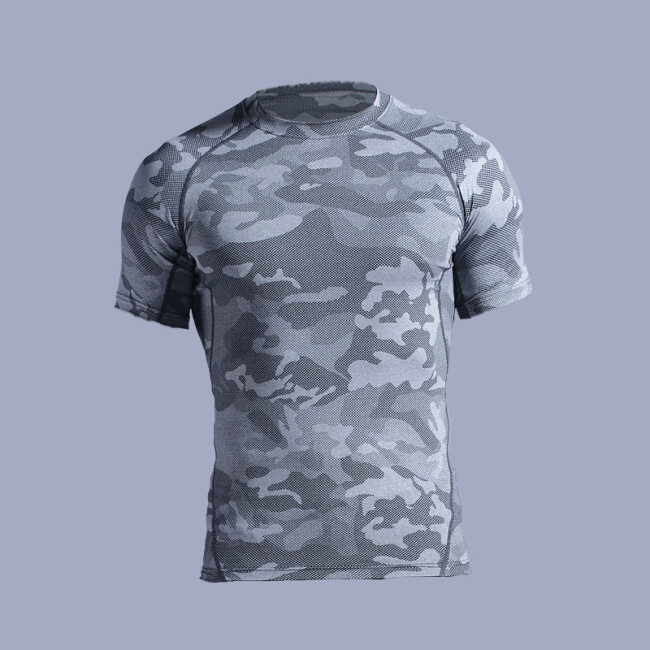 men's camouflage fitness quick drying basketball training short sleeve sports T-shirt