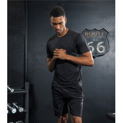 Men's short sleeve running reflective sports fitness training quick dry t-shirt