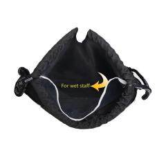 waterproof plain black drawstring backpack for basketball
