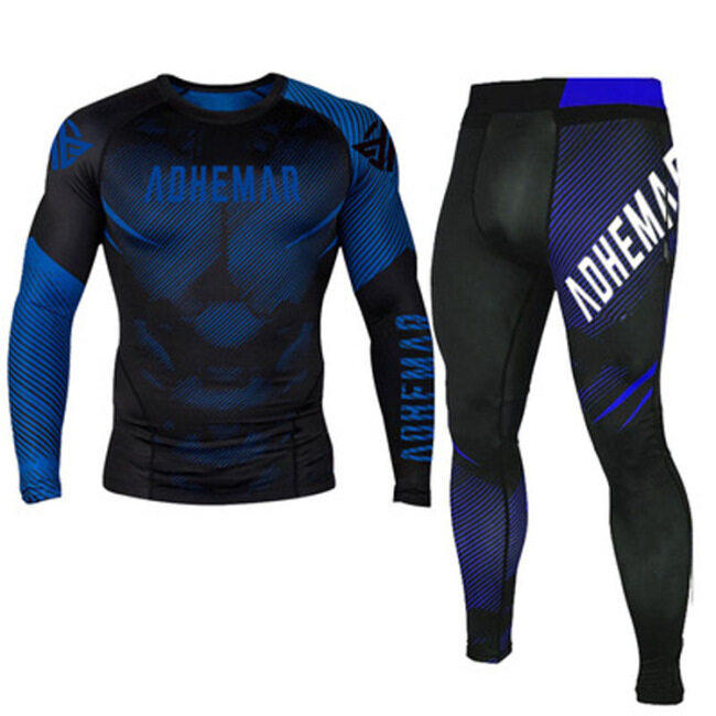 customized Wholesale boxing suit men's fitness training clothes quick dry two piece set
