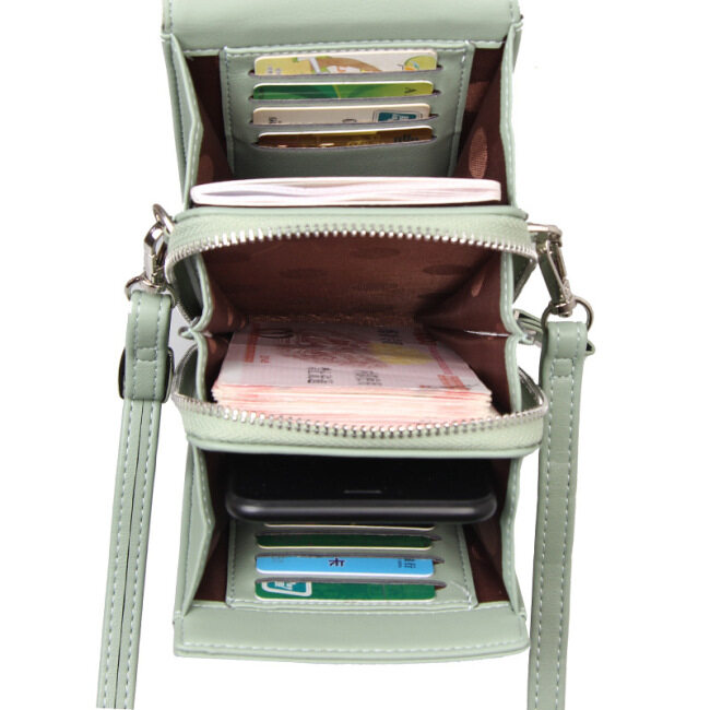 New Korean fashion multi-functional mobile phone bag vertical Mini Wallet large capacity women's One Shoulder Messenger Bag