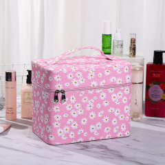 Version multi-functional portable Cosmetic Case Cosmetic Beauty Nail Kit wrinkle chrysanthemum storage box