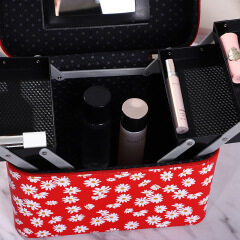 Version multi-functional portable Cosmetic Case Cosmetic Beauty Nail Kit wrinkle chrysanthemum storage box
