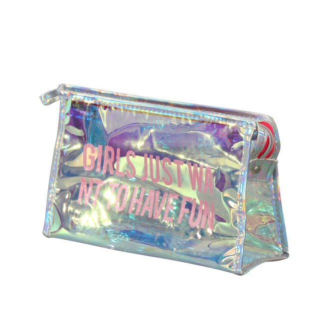 Waterproof colorful cosmetic bag Portable Travel Toiletries zipper storage bag PVC laser cosmetic bag customized