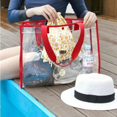Swimming bag transparent PVC waterproof bag storage bag beach bag hand bath portable shoulder bag travel bag customized