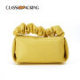 2021 new ins net red pure color simple portable cloud bag minority texture PVC leather pleated women's makeup bag