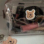 New style lovely brown bear cosmetic bag portable simple lazy PVC transparent wash bag storage bag