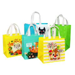 Non woven bag manufacturers direct spot printing logo three-dimensional shopping bags, customized take away bags