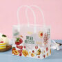 Transparent frosted PP handbag customized beverage window shopping gift bag advertising plastic handbag customized logo