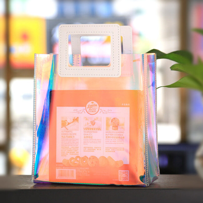 PVC portable gift bag transparent waterproof plastic hand bag wedding wedding candy gift bag customized high grade PP bag