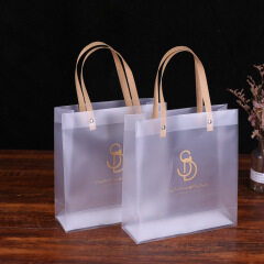 Bag custom PVC handbag candy PP plastic packaging bag transparent frosted jewelry gift bag with gift bag