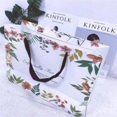 Custom Printed Your Own Logo cardboard packaging White Brown Kraft Gift Craft Shopping Paper Bag With  Handles