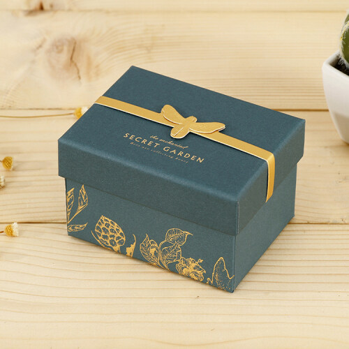 Logo custom packaging paper jewelry box gold foiled gift box packaging