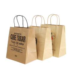 Customised Premium  Kraft Paper Gift Bags with Handles and tags