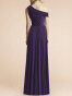 A-Line One-Shoulder Floor-Length Chiffon Lace Bridesmaid Dress With Split Fron