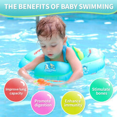 Flotador inflable para nadar para bebés con soporte inferior Accesorios para piscinas: ayuda al bebé a aprender a patear y nadar
