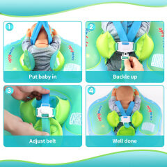 Flotador inflable para nadar para bebés con soporte inferior Accesorios para piscinas: ayuda al bebé a aprender a patear y nadar