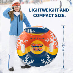 Inflatable Snow Tube for Kids and Adults - Christmas Gift - Heavy Duty Snow Sled with Strengthened Handles Sledding Tube for Winter