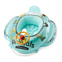 Barco inflable con asiento de natación de animales para niños de 6 a 36 meses