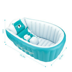 Inflatable Bathing Tub For Toddler,Non Slip Safety Thick Cushion Central Seat,Portable Travel Seat Baths Baby Swimming pool For 0-5 Years