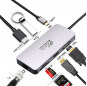 USB C HUB To USB3.0 HDMI VGA RJ45 Gigabit Ethernet SD/TF PD charge Adapter USB C docking station type c hub converter 8 in 1