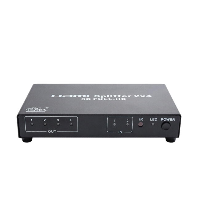 Factory Price 4K*2K Matrix HDMI Selector 2x4 HDMI Switcher with Remote Control