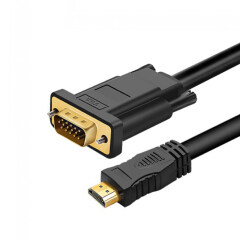PCER HDMI to VGA Cable HDMI VGA Cord Audio Video Cable HDMI male to VGA male cable 1920*1080P For PC Monitor HDTV Projector