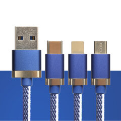 Cable USB PCER 3 en 1 para iPhone, Samsung, Xiaomi, Cable Micro USB de carga rápida múltiple, Cable USB tipo C para teléfono móvil