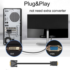 PCER DVI 24+5 to VGA Cable Adapter DVI Male to VGA Male Converter Digital Video Cable DVI VGA cable PC Monitor HDTV Projector