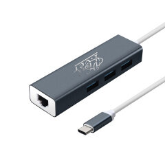 PCER USB C 3.1 adaptador Ethernet Lan 3 puertos USB tipo C Hub 10/100/1000Mbps Gigabit Ethernet USB 3.0 hub tarjeta de red para MacBook